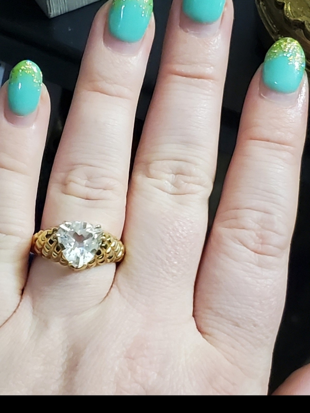 10k trillion quartz ring size 9. Can be resized by a jeweler. Stamped 10k genuin - Picture 4 of 11